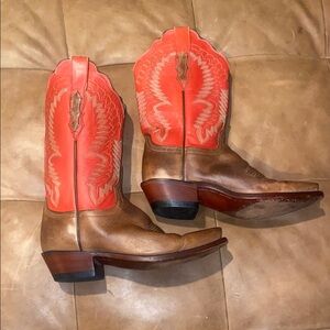 Women’s Brown and Red Lucchese 1883 Cowboy Boots